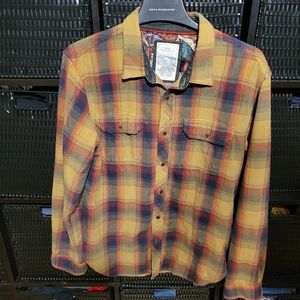 Meridian Line Mens 100% Cotton Plaid Flannel Shirt